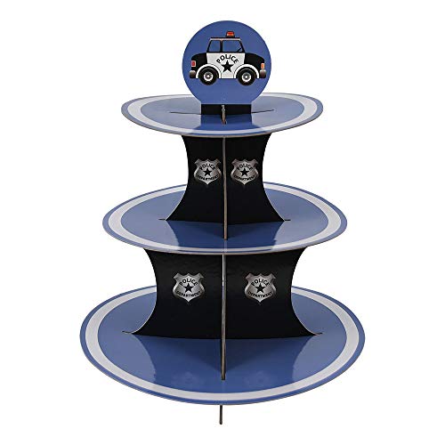 Police Party Cupcake Stand & Pick Kit, Police Party Supplies, Police Decorations, Birthdays, Cake Decorations
