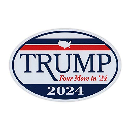 Oval Shaped Magnet - Donald Trump for President 2024 - Four More in '24 - Republican Party Magnetic Bumper Sticker - 6" x 4"