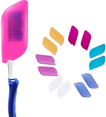 Book Cover V-TOP Silicone Toothbrush Cover Case Pack of 12, Great for Home and Outdoor