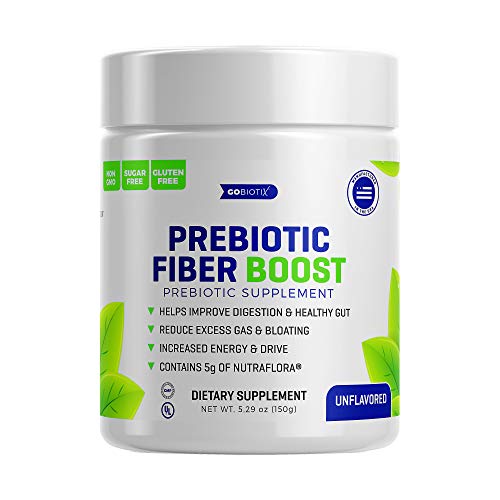 Book Cover GoBiotix Prebiotic Fiber Boost Powder | Support a Healthy Gut and Digestive Regularity, Feed Good Bacteria, Ease Gas | Complement for Every Probiotics Supplement | Gluten Free, Vegetarian/Vegan-150g