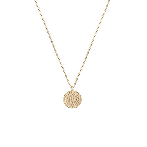 Fettero Moon Gold Pendant Necklace for Women Layered Necklaces Coin New Cresent/Star/Nail/Sun/Tree Circle Pendant Dainty Minimalist Simple Jewelry Womens Girls Mothers Gift