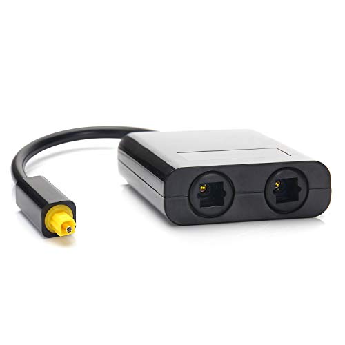 Andul Digital Toslink Fiber Optical Splitter 1 in 2 Out Audio Adapter Cable(Black)