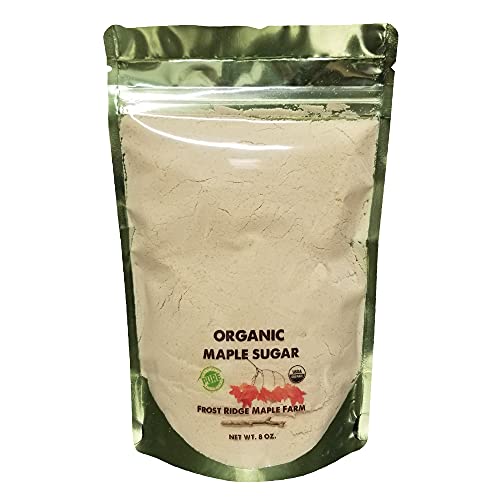Book Cover Frost Ridge Maple Farm Powdered Granulated Organic Maple Sugar, Grade A, 8 oz.