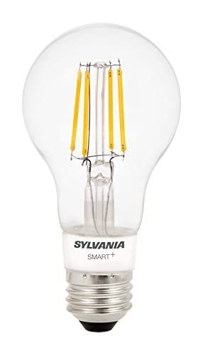 SYLVANIA Smart Bluetooth A19 Filament Soft White Light Bulb, 60W Equivalent, Works with Apple HomeKit, 650 Lumens, Dimmable, 2700K - 1 Pack (74979) A19 Filament 1 Count (Pack of 1)