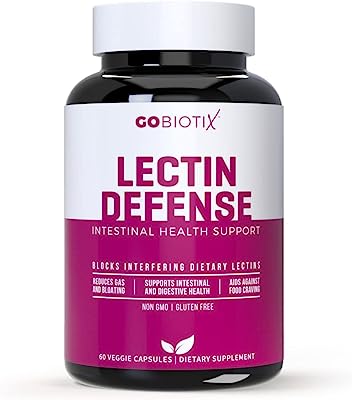 Book Cover GoBiotix Lectin Defense - Blocks Interfering Dietary Lectins, Supports Intestinal & Digestive Health, Helps Reduce Gas, Aids Against Food Cravings - Non-GMO, Gluten Free - 60 Vegan Capsules