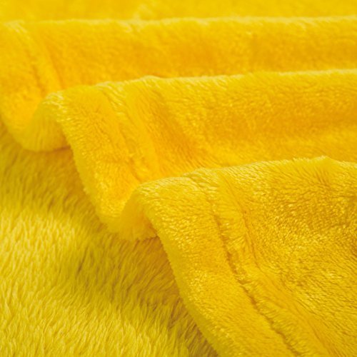 Goldenlinens Ultra Soft Cozy Plush Fleece Warm Solid Colors Traveling Throw Blanket 50" X 60" (127 cm X 152 cm) (Yellow)