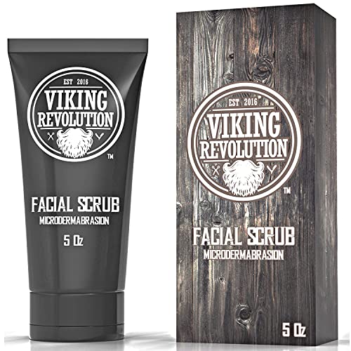 Book Cover Viking Revolution Microdermabrasion Face Scrub for Men - Facial Cleanser for Skin Exfoliating, Deep Cleansing, Removing Blackheads, Acne, Ingrown Hairs - Men's Face Scrub for Pre-Shave (1 Pack)
