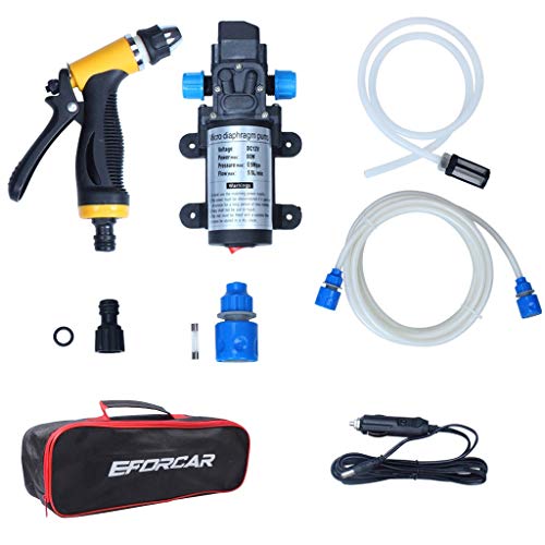 Book Cover EFORCAR Electric Car Washer, High Pressure Car Washer Pump,12V 80W Electric Washer Pump Car Washer Device for Auto,Pet, Window,Watering and Camping (Car Washer)