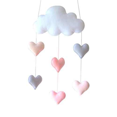 Book Cover TINKSKY Ceiling Mobile Hanging Cloud Decorations Heart Garland for Kids Room Baby Shower