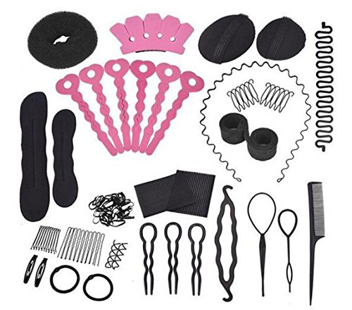 Book Cover Set of 20 Donut Bun Maker Fashion Hair Design Styling Accessory Maker Pads Hairpins Hairabands Clips Donut Maker Hair Braiding Tool Kit for Ladies Girls DIY Magic Hair Twist Styling Set
