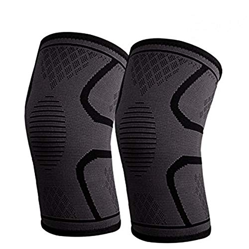 Beyoung Athletics Compression Knee Sleeves, 1 Pair Knee Support Brace,with High Elastic, Knee Protector for Outdoor Sport, Arthritis Joint Pain Relieve, Injuries Recovery (Gray, L)