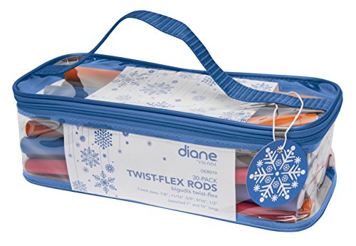 Diane Fromm Holiday Twist Flex Rods 30 Count DER019 Assorted Short and Long Sizes