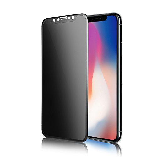 TECHO Privacy Screen Protector iPhone Xs X, Anti Spy 9H Tempered Glass Apple iPhone 10, Edge to Edge Full Cover Screen Protector [Full Coverage] [Easy Install]