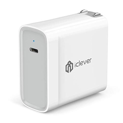 iClever 45W USB Type C Power Delivery Wall Charger, PD Adapter with Foldable Plug for Apple MacBook 2015/2016, Nintendo Switch, iPhone 11 Pro/XS/XS Max/XR/X/8, Pixel C, Samsung S8/Notebook and More