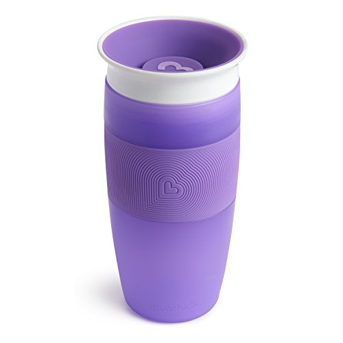 Book Cover Munchkin Miracle 360 Sippy Cup, Purple, 14 Ounce