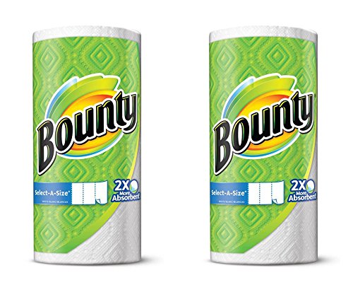 Bounty Select-A-Size, 2 x More Absorbent Paper Towels Roll, 11 x 5.9-Inches, White (242 Sheets)