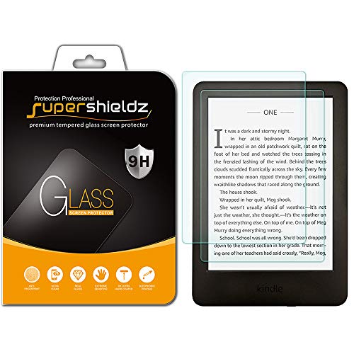 Book Cover (2 Pack) Supershieldz Designed for All New Kindle (10th Generation 2019), Kindle E-Reader (8th Generation) and Kindle Paperwhite (7th Generation) Tempered Glass Screen Protector, Anti Scratch, Bubble Free