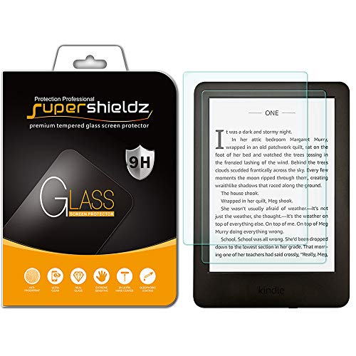 (2 Pack) Supershieldz Designed for All New Kindle (10th Generation 2019), Kindle E-Reader (8th Generation) and Kindle Paperwhite (7th Generation) Tempered Glass Screen Protector, Anti Scratch, Bubble Free