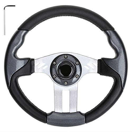Book Cover 10L0L Golf Cart Steering Wheel, Generic of Most Golf cart EZGO Club Car Yamaha (style3 Gray)