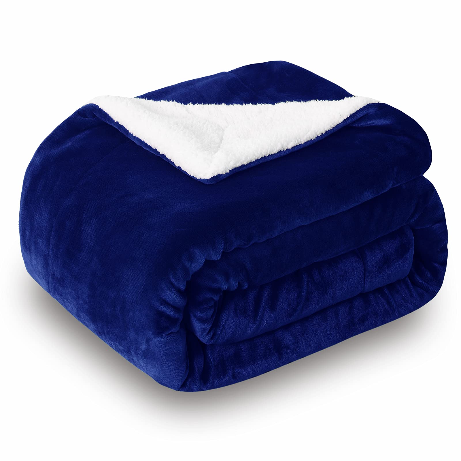 Book Cover SOCHOW Sherpa Fleece Throw Blanket, Double-Sided Super Soft Luxurious Plush Blanket Twin Size 60 inchx80 inch, Blue 60