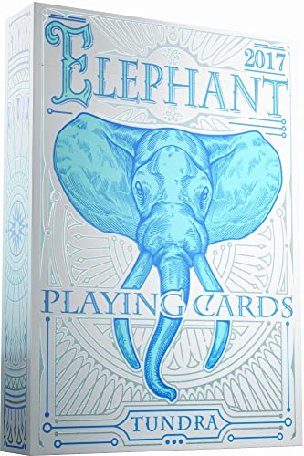 Book Cover Elephant Tundra Playing Cards – Beautiful Deck of Cards with Free Card Game eBook, Hand Illustrated Poker Cards. Incredible Foil and Intricate Detail Makes Them Great Gifts for Kids and Adults