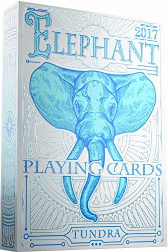 Elephant Tundra Playing Cards – Beautiful Deck of Cards with Free Card Game eBook, Hand Illustrated Poker Cards. Incredible Foil and Intricate Detail Makes Them Great Gifts for Kids and Adults