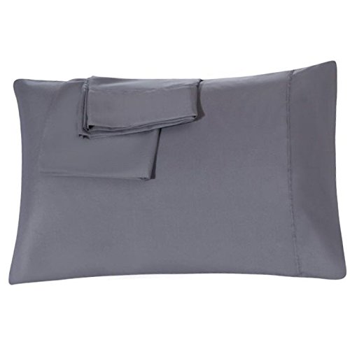 Book Cover Pillowcases Queen Gray Set of 2 Envelope Closure End Easy Fit for Summer Soft and Breathable Material Machine Washable