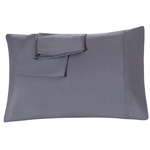 Pillowcases Queen Gray Set of 2 Envelope Closure End Easy Fit for Summer Soft and Breathable Material Machine Washable