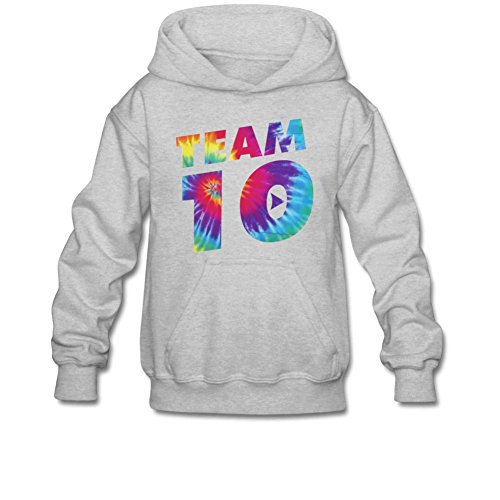 Aliensee Youth Colorful Team 10 Hoodie Sweatshirt Suitable for 10-15yr Old