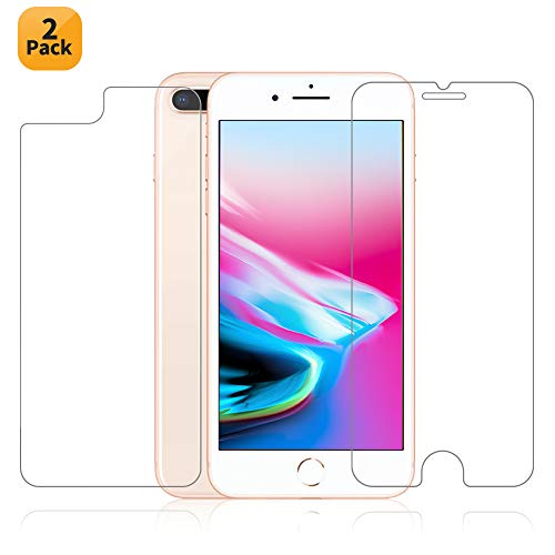 Maxdara iPhone 8 Plus Front and Back Tempered Glass Screen Protector, Ultra Thin Touch Accurate Anti Scratch Screen Protector Case Friendly Lifetime Replacements for iPhone 8 Plus 5.5 inches (2 Pack)