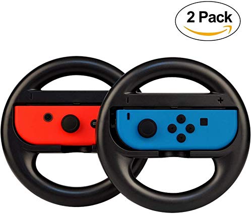 Book Cover Set of 2 Joy-Con Racing Steering Wheel for Nintendo Switch Controller Mario Kart 
