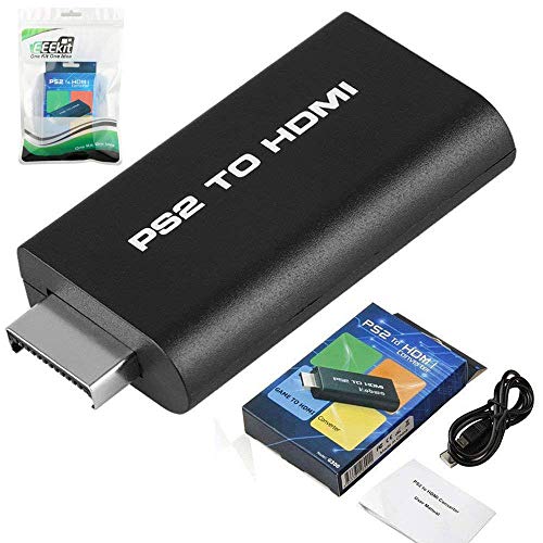 EEEKit PS2 to HDMI Converter Adapter, Video AV Adapter for Sony PS2 Playstation 2 with 3.5mm Audio Output Cable for HDTV HDMI Monitor