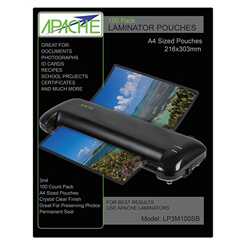 Book Cover Apache Laminating Pouches, 3 mil (Letter Size, 100 Pack)