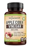 Key Nutrition Apple Cider Vinegar 1500mg, 100% Organic, Pure & Raw - Healthy Digestion & Detox Support - 60 Day Supply