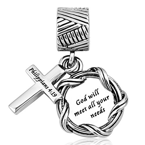 Charmed Craft Religious Charms Cross Charms Prayer God Charms for Charm Bracelets
