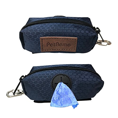 Dog Poop Holder - Petbemo Waste Bag Dispenser Premium Quality Dog Poop Dispenser With YKK Zipper For Walking, Running or Hiking Accessory, Blue