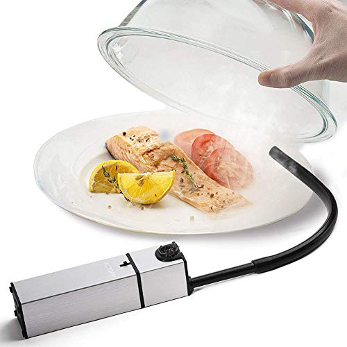 ACTOPP Smoking Gun Food Smoker Smoke Infuser to Enhance Taste Cocktail Whisky Beverage Cool Smoke Kitchen Outdoor BBQ (Silver)