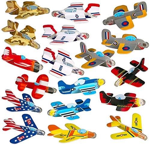 Party Favors for Kids - Bulk Toys - 72 Pack of Airplane Gliders Bulk Party Pack Individually Wrapped Flying Paper Planes – Assorted Designs - for Rewards and Prizes, Pinata Fillers, Carnival Prizes
