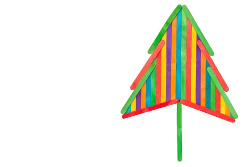 Eco Craft Stix ECS 114St Colored-1000 4.5" Colored Craft Sticks - Box of 1000ct, (Pack of 1000),Multi Colored