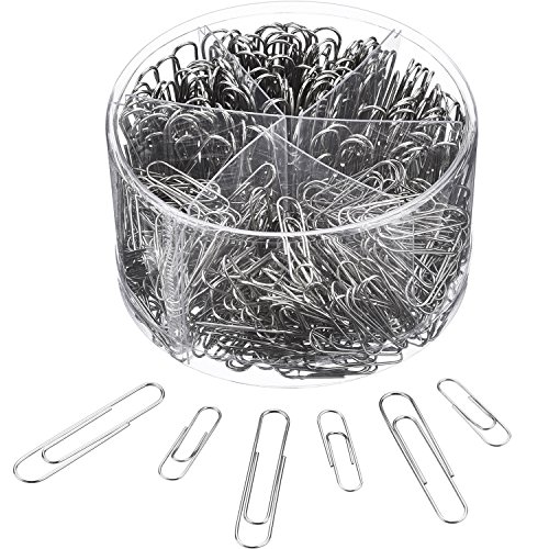 Shappy Paper Clips Medium and Jumbo Size, 450 Pieces (28 mm, 50 mm) (Silver)