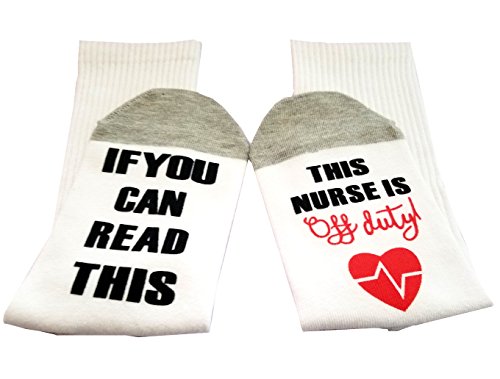 Book Cover Nurses Week If You Can Read This Sock This Nurse is Off Duty Nurse Gift Nurse Socks