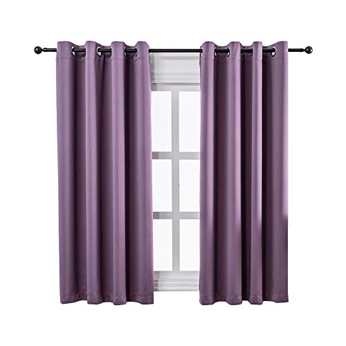Book Cover MANGATA CASA Bedroom Blackout Curtains Grommet 2 Panels,Thermal Window Curtain Panel for Living Room Darkening Drapes (Purple,52x63inch)