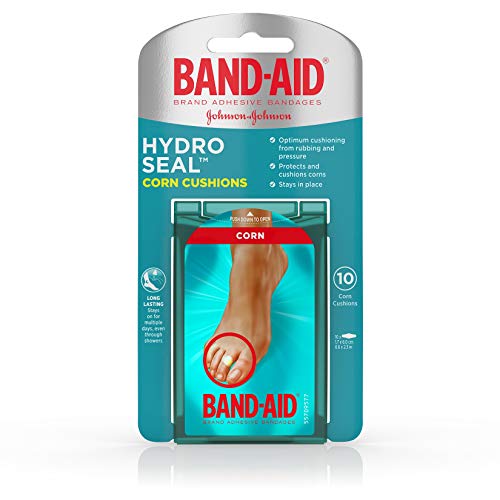 Book Cover Band-Aid Brand Hydro Seal Corn Cushion Bandages, Waterproof Corn Pads, Medium, 10 ct