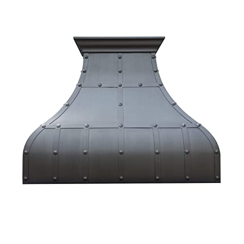 SINDA Custom Hammered Copper Kitchen Oven Hood with Efficient Range Hood Insert,Internal Motor, Lights and Baffle Filter, 30"W x 36"H, Oil Rubbed Bronze-Smooth Texture, Wall Mount, H13STROW3036