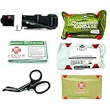 Recon Medical GEN 4 Black Tourniquet, Chest Seal, Shear, Gauze, 4 Inch Bandage and Emergency Blanket in a Vacuumed Sealed Bag