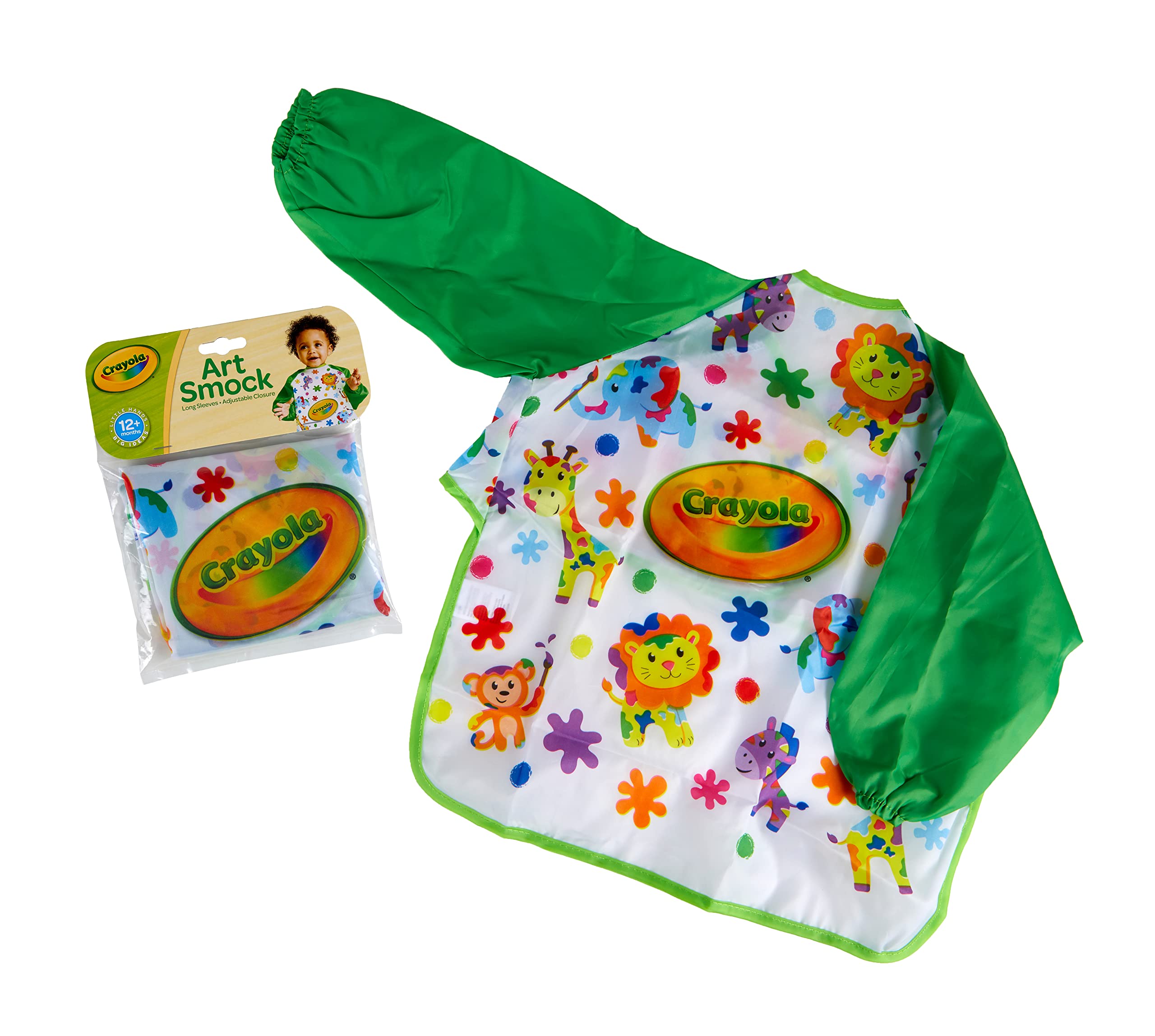 Book Cover Crayola Art Smock for Toddlers, Small Waterproof Bib, Best Fit for Age 1 (12 Months), 1 x 7-1/5 x 8-1/10 In