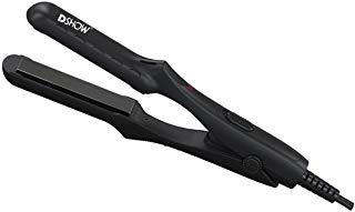 DSHOW Professional Mini Tourmaline Ceramic Flat Iron Hair Straightener Dual Voltage Small Travel Portable Iron, Black