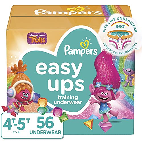 Book Cover Pampers Easy Ups Training Pants Girls and Boys, 4T-5T (Size 6), 56 Count, Super Pack