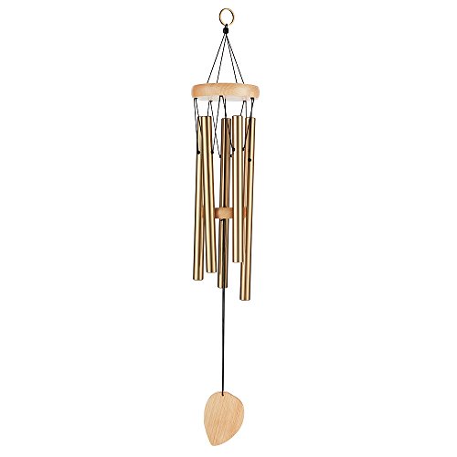 PIXEL ART Wind Chimes, 25.6 inches Musical Windchime Sweet Sound Mother Dad Outdoor Indoor Relax Meditation Garden, Percussion Instrument Aluminum Tubes Metal Wood Medium Large Wind Chime, Copper