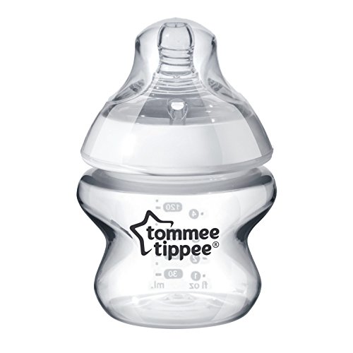 Tommee Tippee Closer to Nature Baby Bottle, Extra-Slow Flow Breast-Like Nipple, BPA-Free - Clear - 5 Ounce (1 Count)